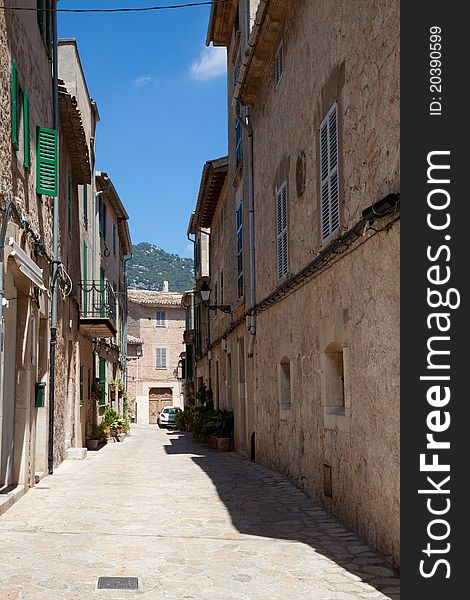 Deserted narrow lane in Spain