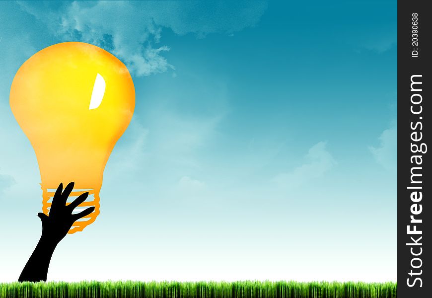 Bulb in hand in environment