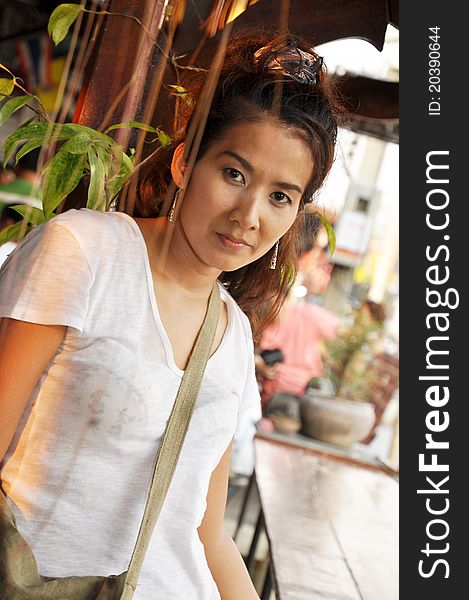 Beautiful Women Thailand Pose Market