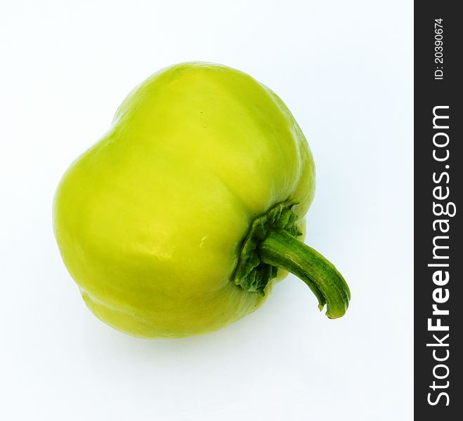 The green pepper lying on one side. The green pepper lying on one side