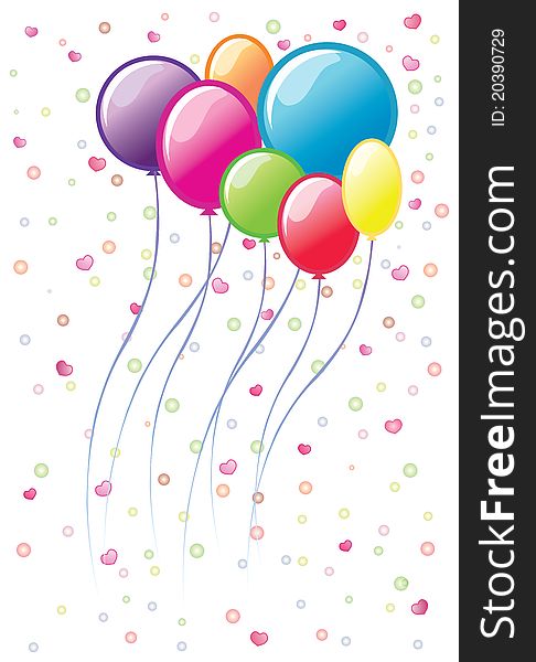 Colourful balloons. Vector illustration.