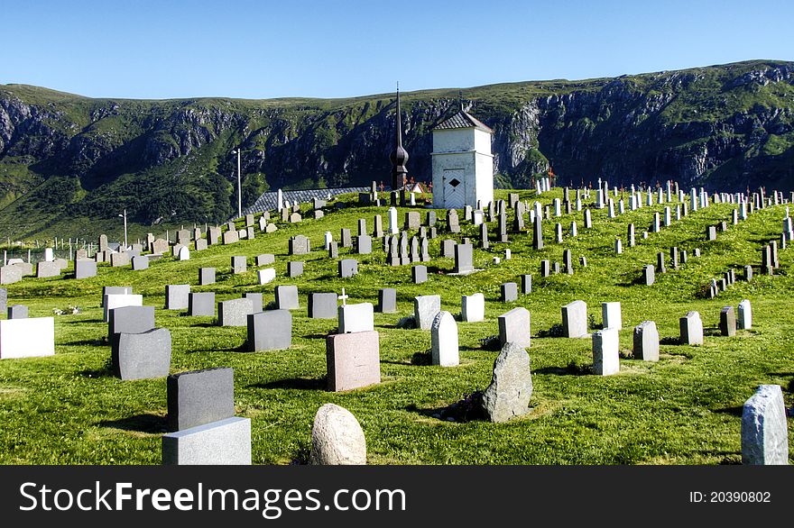 Old graveyard in dramatic scenery