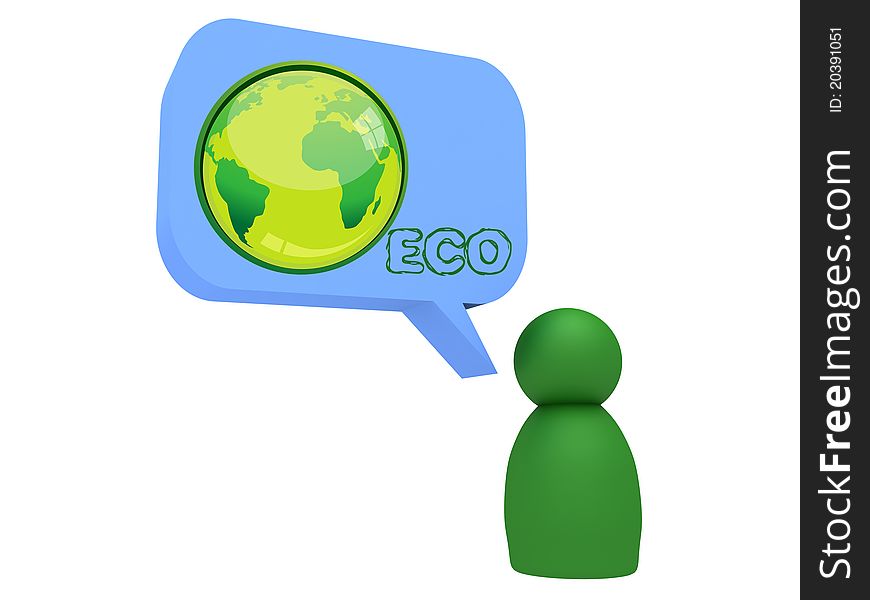 Character With Eco Bubble