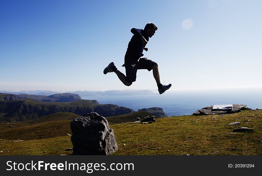 Here is a jump at Cape Vestkapp. It is as far west you get in Norway. Here is a jump at Cape Vestkapp. It is as far west you get in Norway.