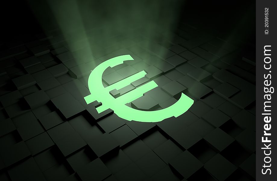 Glowing Euro Symbol