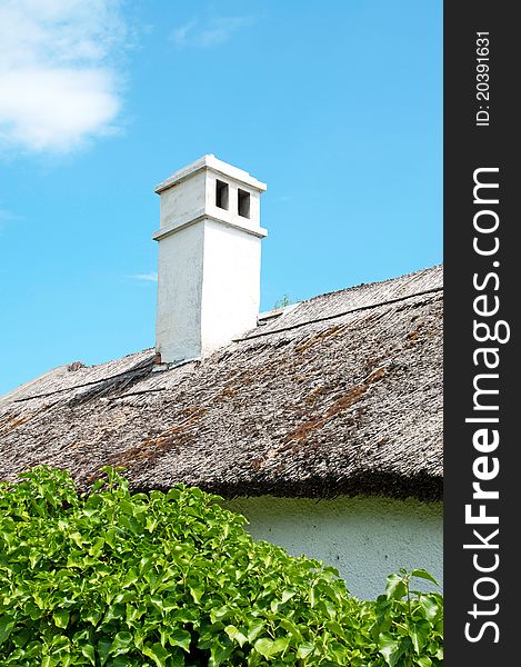 Old chimney on a farmhouse