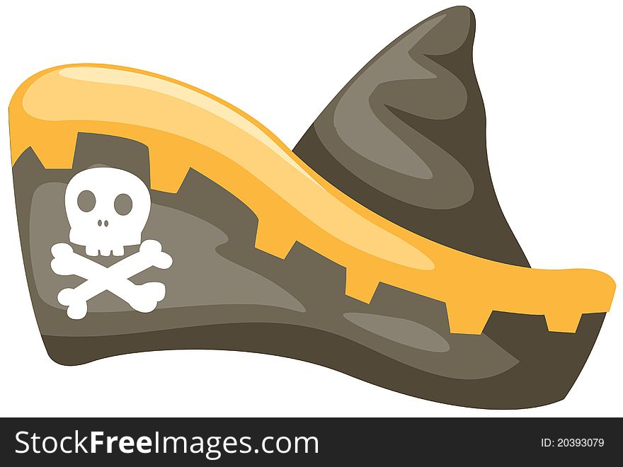 Illustration of isolated pirate hat on white background