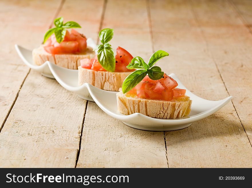 Bruschetta With Tomatoes And Basil