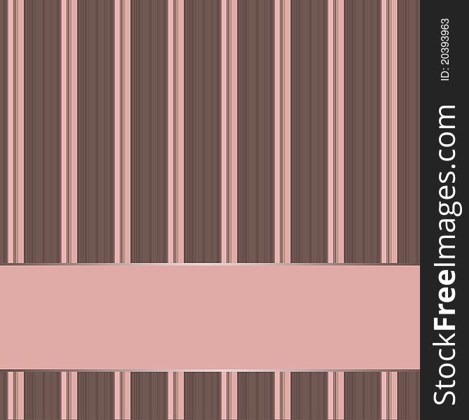 Striped background with banner, variable width stripes