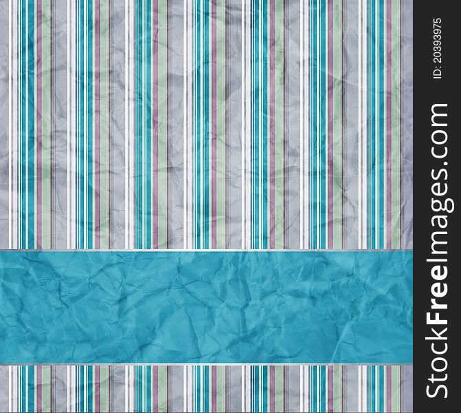 Striped background with banner, variable width stripes