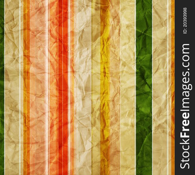 Striped crumpled  paper background