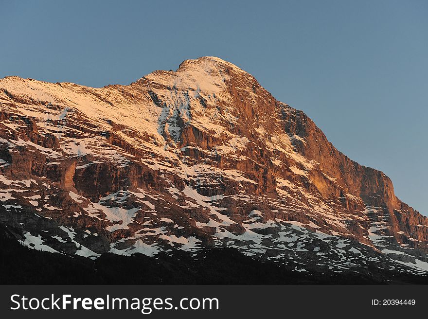 Eiger north face in the evening
