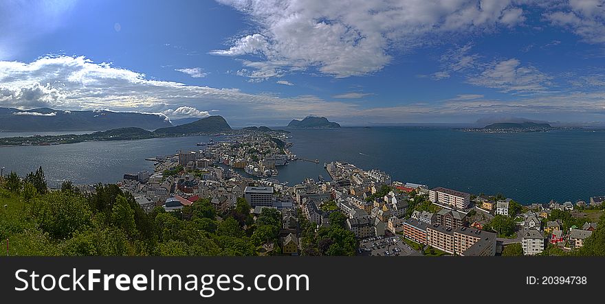 Panorama of Alesund in Norway