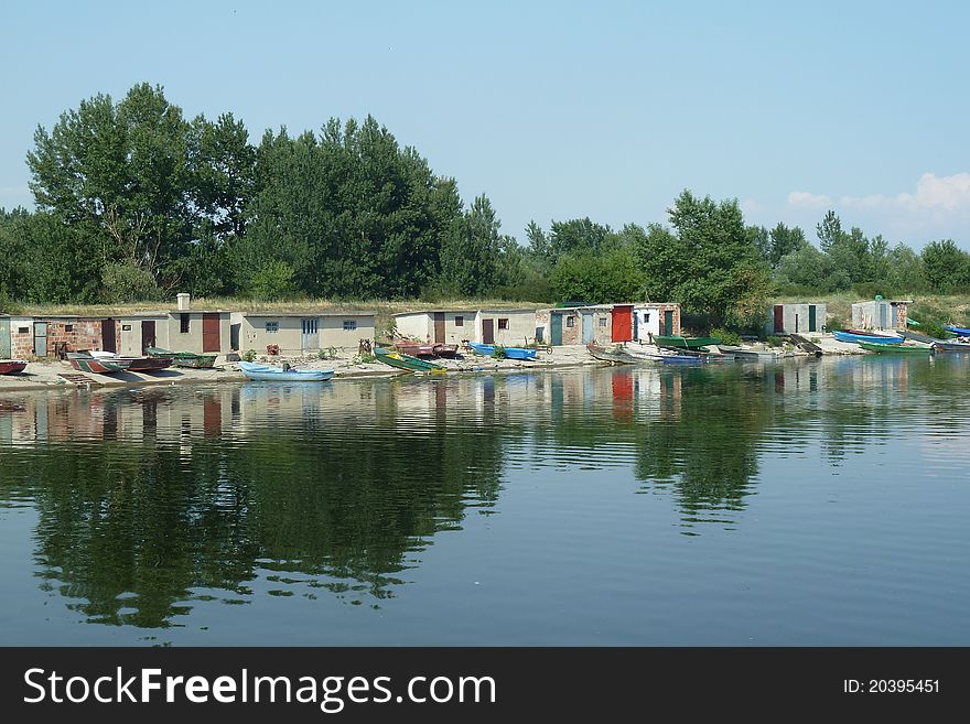 Kayaks and Canoes on the Danube river