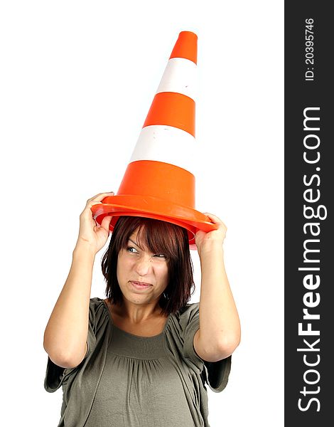 Girl With Traffic Cone