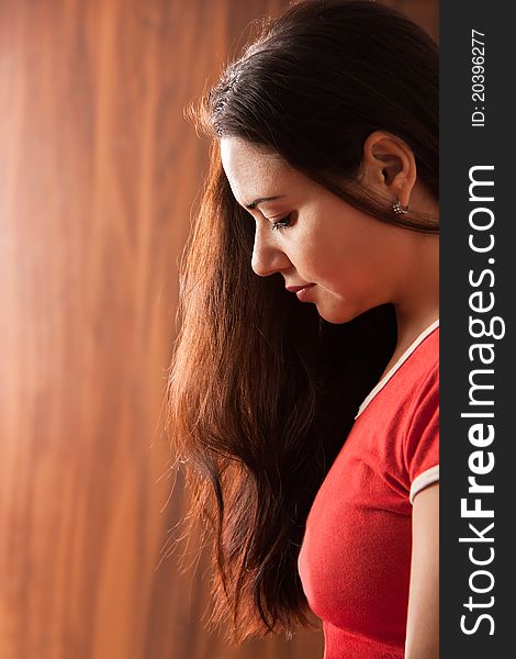 High contrast, head and hair portrait of a young Indian woman. High contrast, head and hair portrait of a young Indian woman