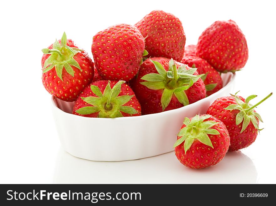 Photo of delicious strawberries on white isolated background. Photo of delicious strawberries on white isolated background