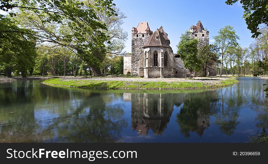 Ancient Ruin Of The Castle Pottendorf Austria