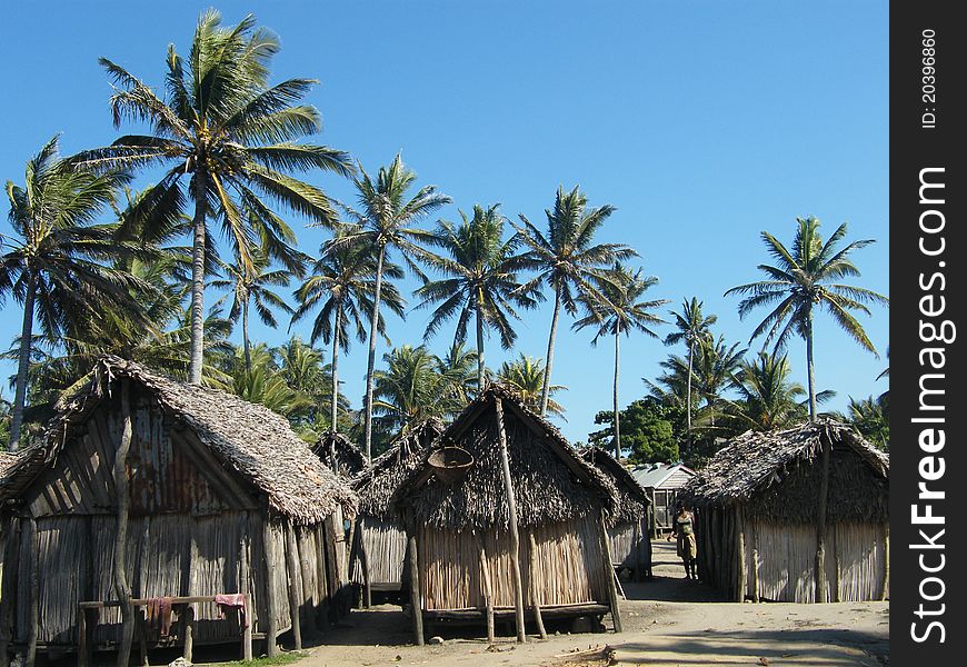 Malagasy remote village in the far south if the country. Malagasy remote village in the far south if the country