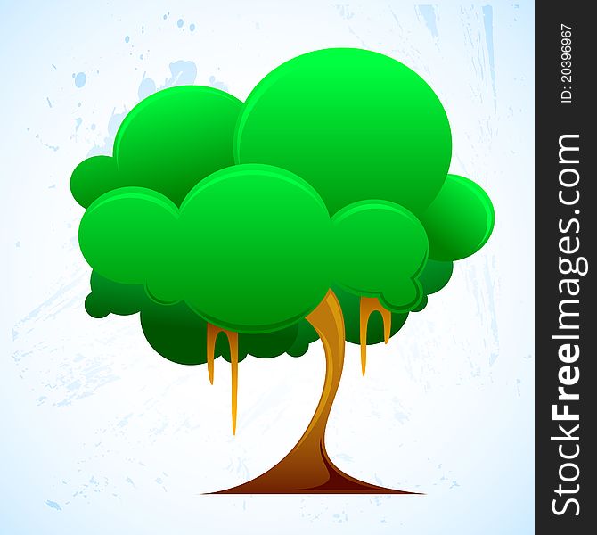 Illustration of growing tree on white background. Illustration of growing tree on white background