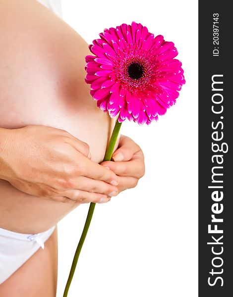 Pregnant Woman With Flower