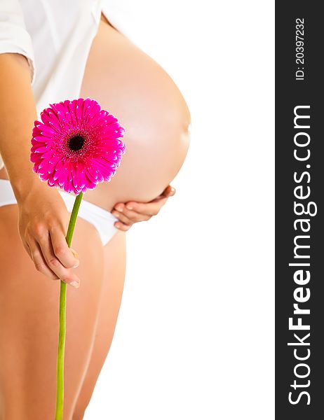 Pregnant Woman With Flower