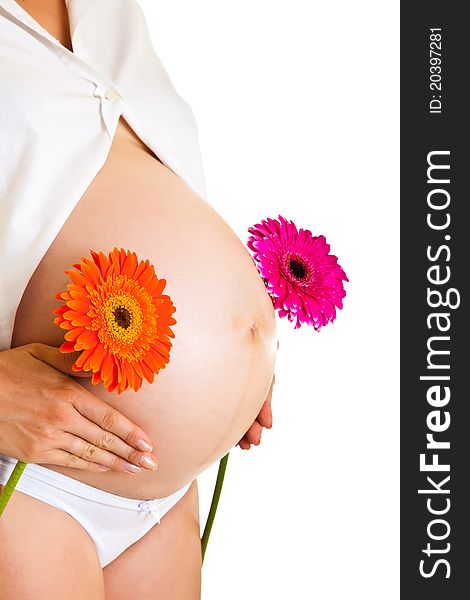 Pregnant Woman With Flower