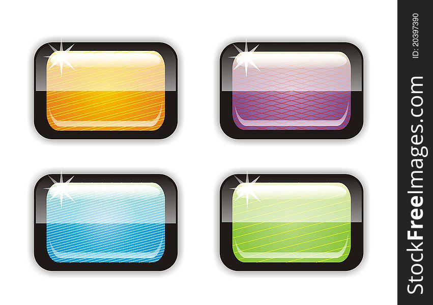Set of colored glass buttons for rollover-effects. Set of colored glass buttons for rollover-effects