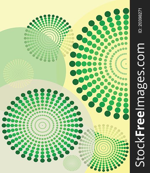 Abstract background with halftone and circles.
