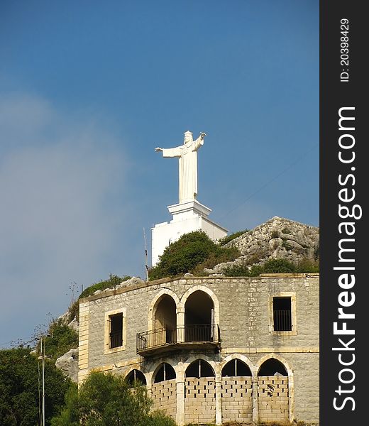 Statue over a building in Beirut. Lebanon