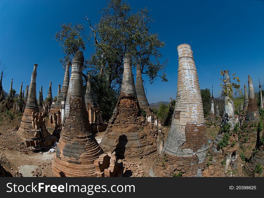 Scenic view of buddhist pagodas , Myanmar 2.