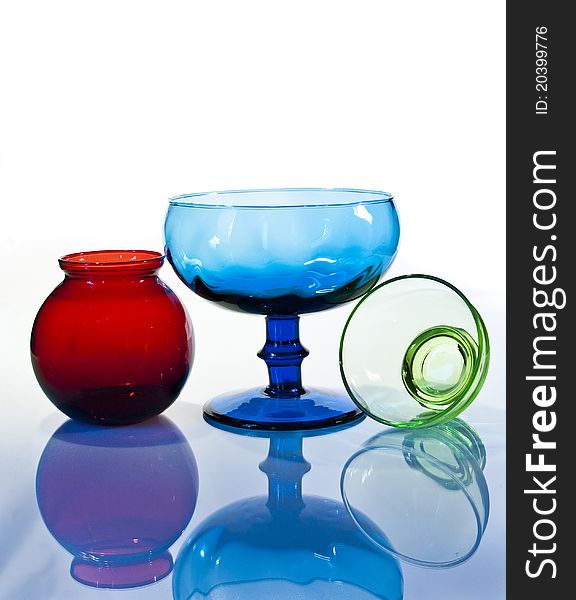 Still glass objects with reflection