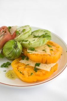 Sliced Heirloom Tomato Salad Royalty Free Stock Photography Sliced Heirloom Tomato Salad Royalty Free Stock Photography