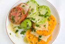 Sliced Heirloom Tomato Salad Stock Photography Sliced Heirloom Tomato Salad Stock Photography