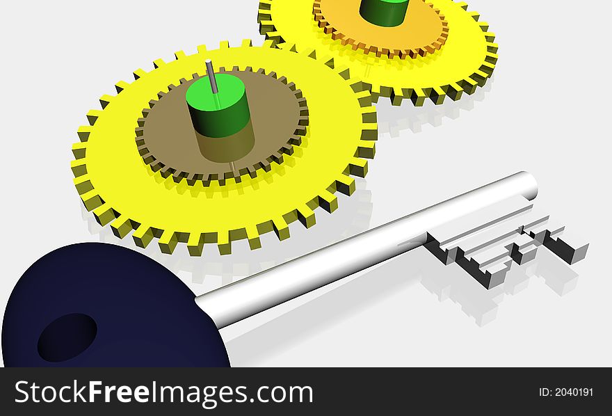 Parts of mechanism and key 3D