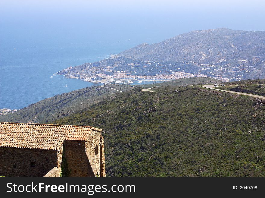 View from the monastir of San Pere de Rodes, Cadaques, Catalonia, Spain, Europe