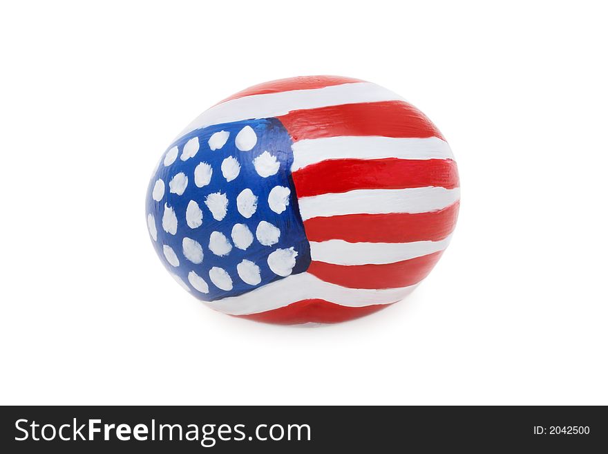 Easter American Egg (isolated on white)