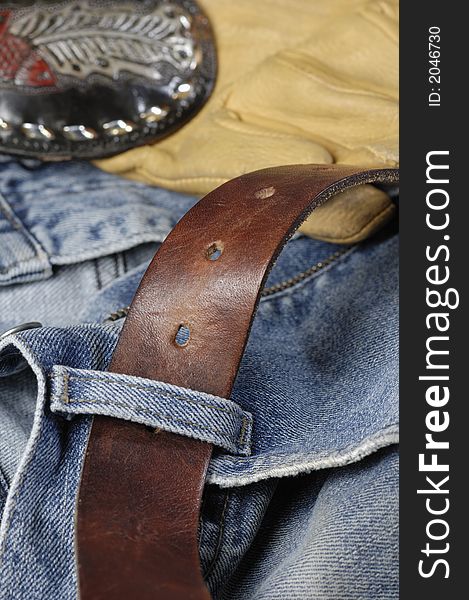 Jeans Belt And Gloves Idea