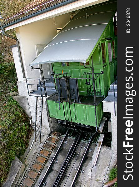 Old Funicular in Fribourg. Switzerland. Old Funicular in Fribourg. Switzerland