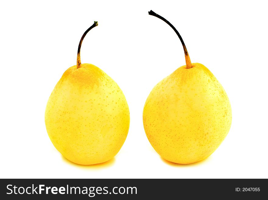 Yellow pears insulated on white background. Yellow pears insulated on white background