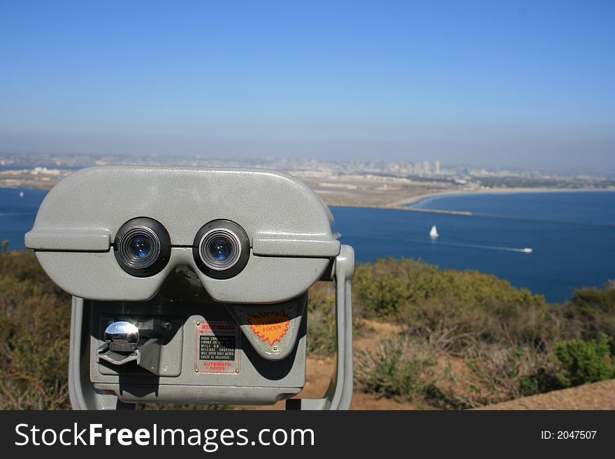 A view-master on Point Loma pointed towards downtown San Diego.