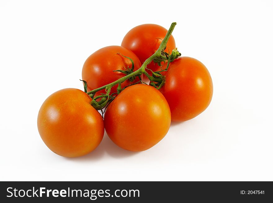 Five Tomato on White Background. Five Tomato on White Background.