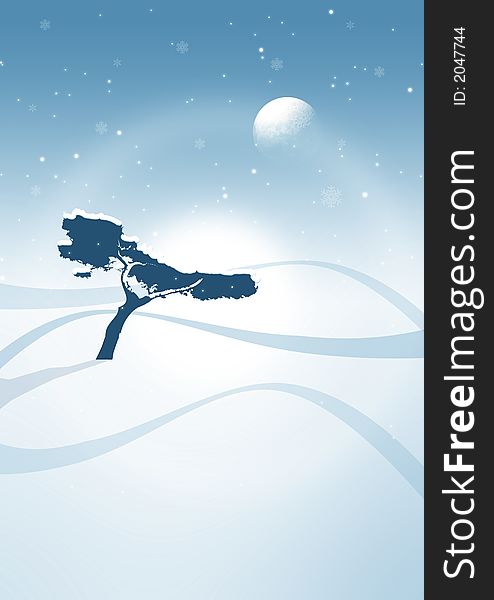 Illustration of an abstract winter scenery. Illustration of an abstract winter scenery.