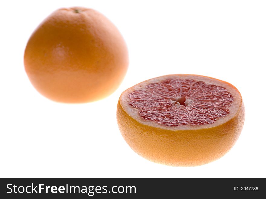 Grapefruits isolated on white background