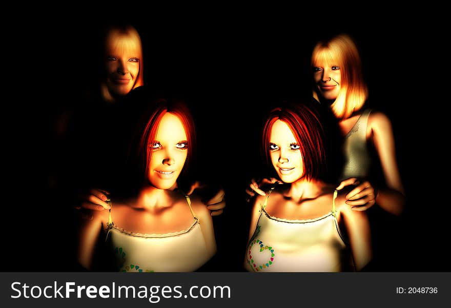 An image of a set of mothers and daughters, this image would be suitable for Mothers Day concepts. An image of a set of mothers and daughters, this image would be suitable for Mothers Day concepts.