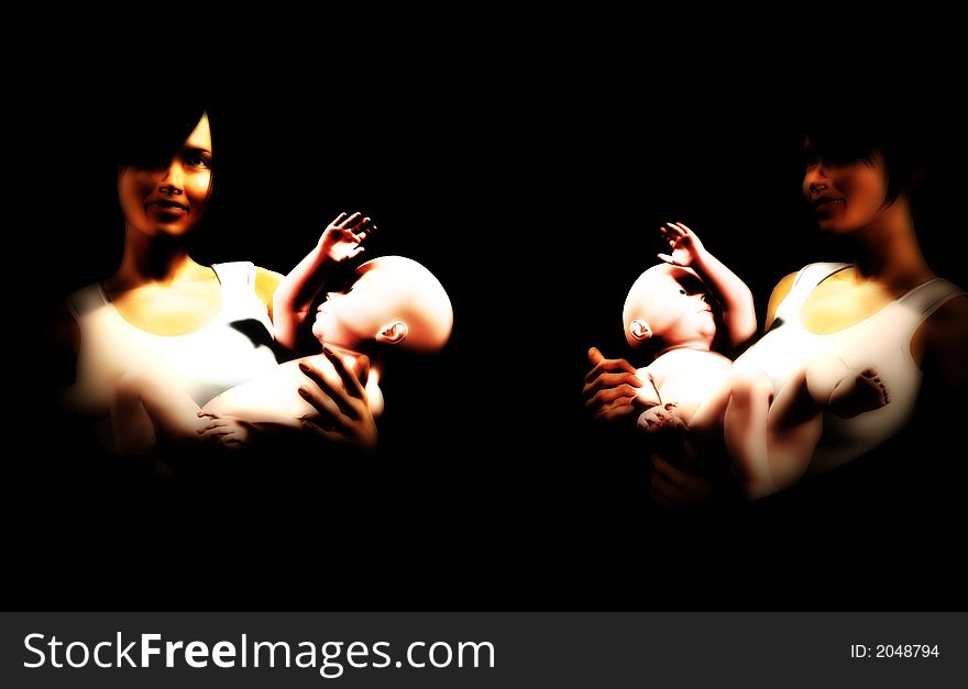 An image of some mothers and baby daughters, this image would be suitable for Mothers Day concepts. An image of some mothers and baby daughters, this image would be suitable for Mothers Day concepts.