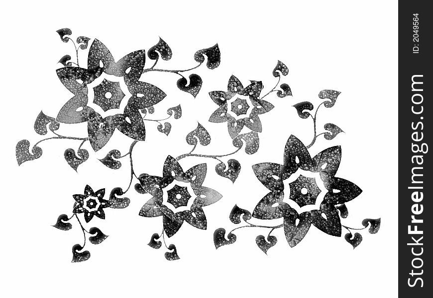 Isolated Flower Stencil Design