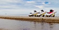 Small Motorboat On The Beach. Royalty Free Stock Photos Small Motorboat On The Beach. Royalty Free Stock Photos