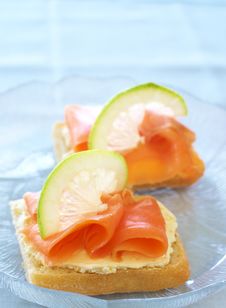 Smoked Salmon And Cream Cheese On White Bread Stock Images Smoked Salmon And Cream Cheese On White Bread Stock Images
