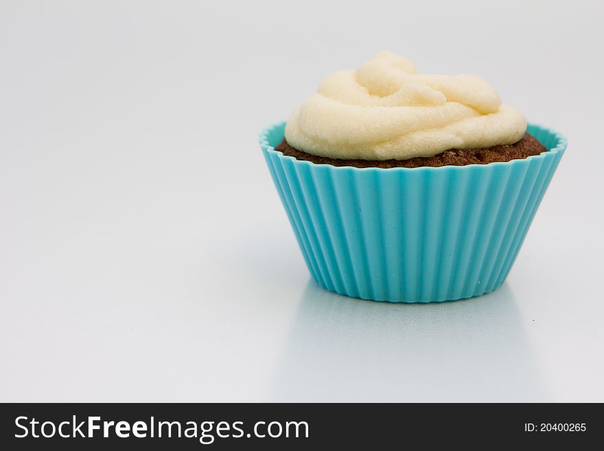 Muffin with cream on top
